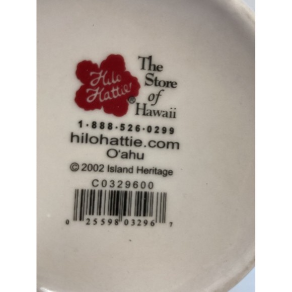 HAWAII Island Heritage Hilo Hattie O’ahu Lei Yellow Mugs Cups 2002 Set of 2 - Picture 11 of 12